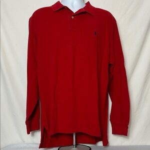 Polo Ralph Lauren Men’s Size XL Red Long Sleeve Golf Shirt Quarter Button